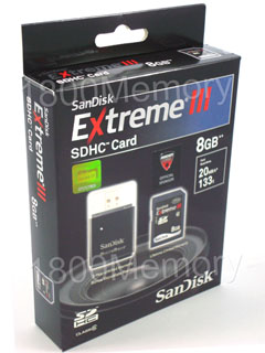 SanDisk 8GB Extreme III SDHC Memory Card (133X) - Click Image to Close