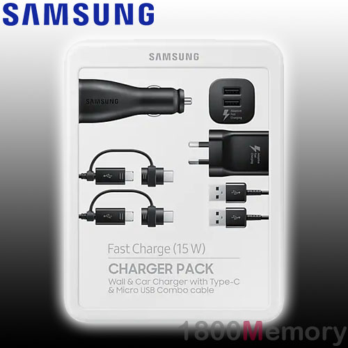 Genuine Samsung Fast Charge 15w Power Pack Wall Ac Car Charger 2x