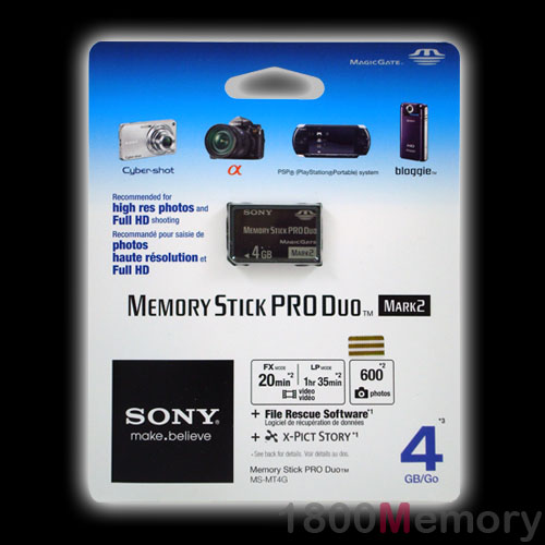 Sony 4GB Memory Stick Card Pro Duo PSP Magic Gate .